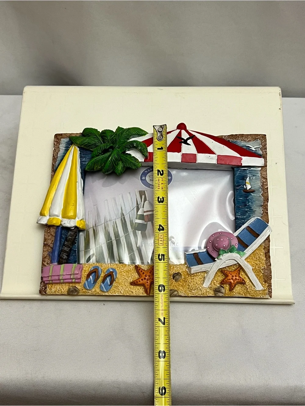 Nantucket Home Beach Picture Frame 6x4 Palm Tree Umbrella Coastal Nautical